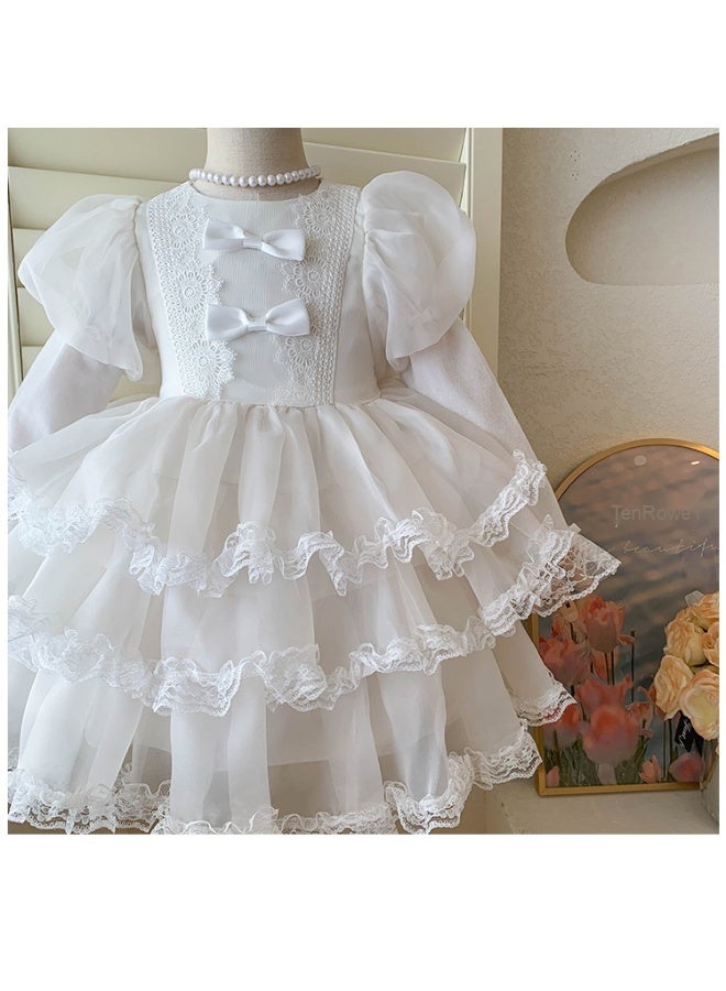 Baby Fall Long Sleeve Mesh Tutu Dress, Princess Kids Fashion Party Dresses - Image 2