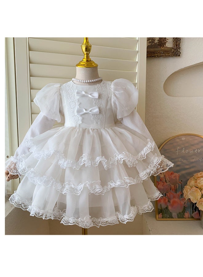 Baby Fall Long Sleeve Mesh Tutu Dress, Princess Kids Fashion Party Dresses - Image 5