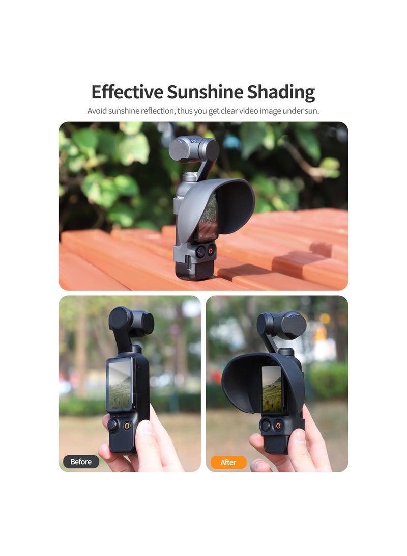 Screen Hood Sunshade Cover, Fit for Dji Osmo Pocket 3, Sun Hoods for Dji Osmo Pocket 3, Anti-Glare, Accessories for Dji Osmo Pocket 3, Compact and Lightweight, Protect the Controller, Reduce the Glare - Image 4