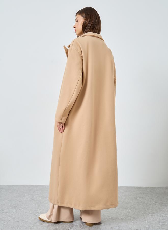 ستايلي معطف طويل واسع بمظهر صوف - Image 5