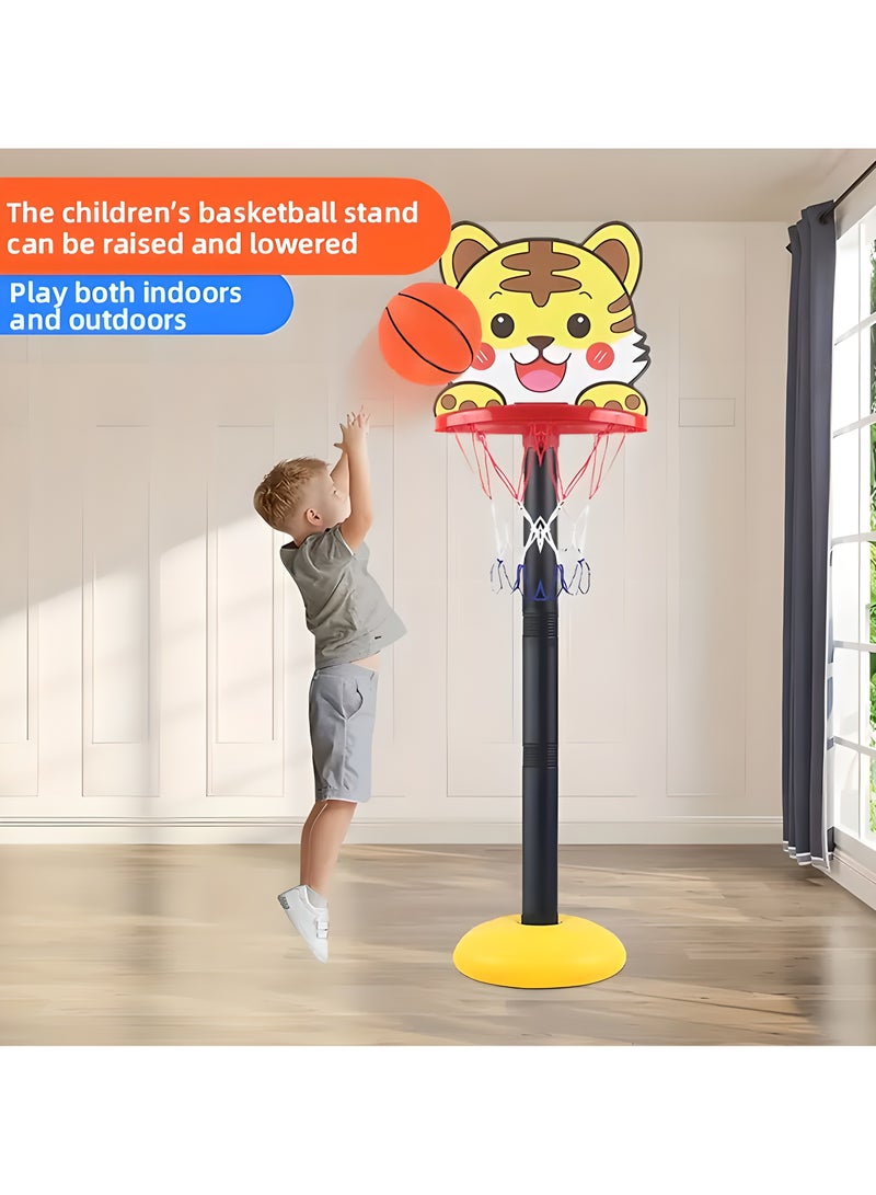 ليكسادا طقم طوق كرة السلة للأطفال بارتفاع قابل للتعديل مع كرة ومضخة - لعبة رياضية محمولة للأطفال في الأماكن المغلقة/المفتوحة للأطفال من سن 3-6 سنوات - حامل كرة سلة سهل التركيب مع لوحة خلفية كرتونية - Image 2