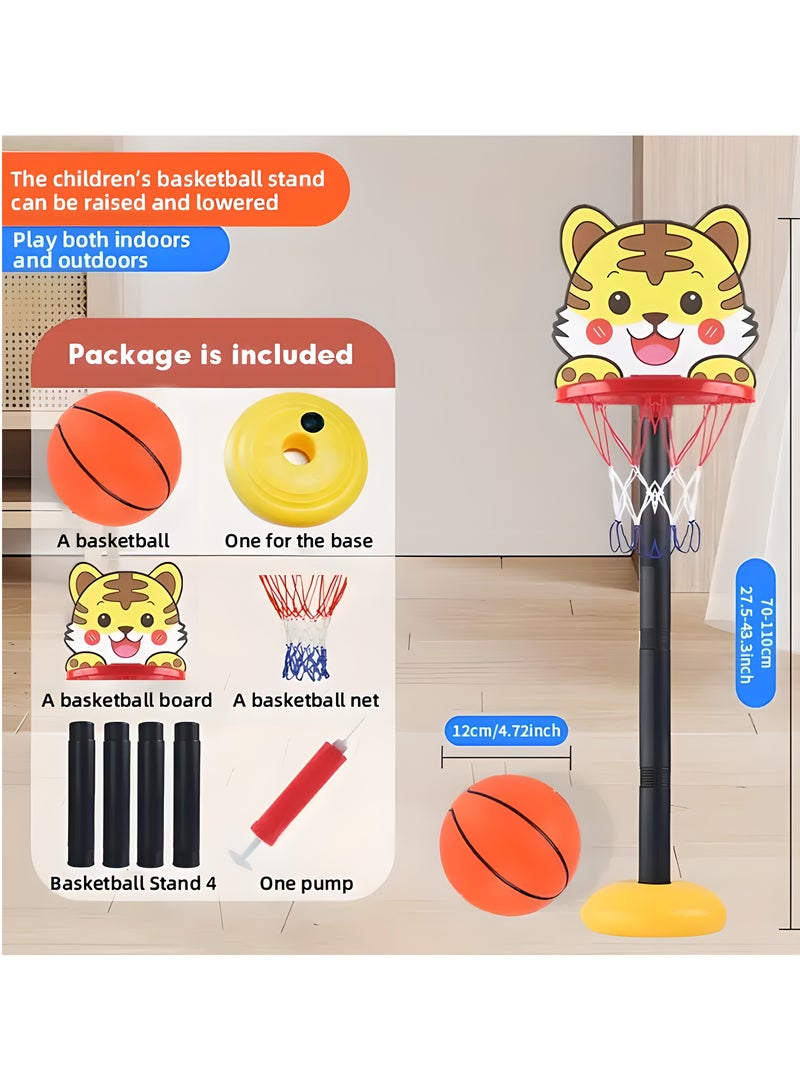 ليكسادا طقم طوق كرة السلة للأطفال بارتفاع قابل للتعديل مع كرة ومضخة - لعبة رياضية محمولة للأطفال في الأماكن المغلقة/المفتوحة للأطفال من سن 3-6 سنوات - حامل كرة سلة سهل التركيب مع لوحة خلفية كرتونية - Image 3