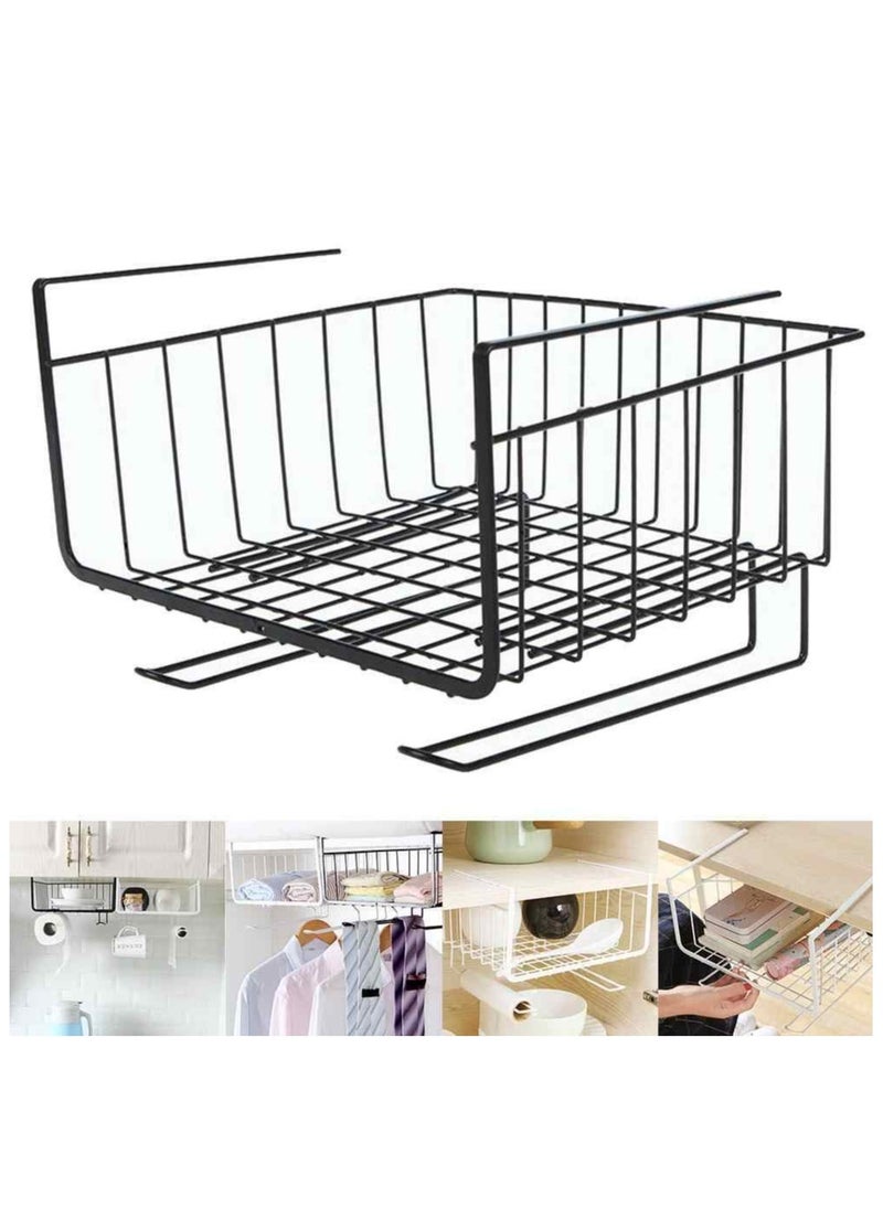 Rubik Under Shelf Basket, Multifunctional Hanging Under Cabinet Storage Organizer Wire Rack for Kitchen Pantry Pack of 2  - Image 2