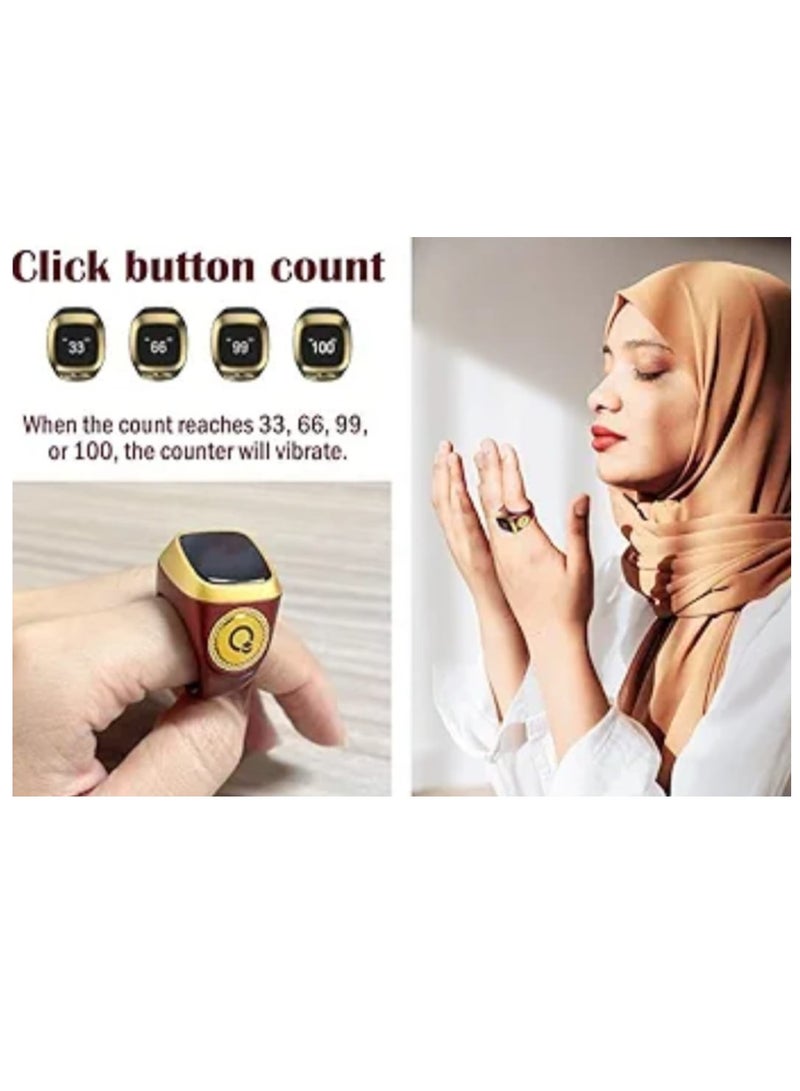 إيكيبلا خاتم الذكر حلقة ذكية مقاس 20 ملم مع منبه للاهتزاز وعداد تسبيح واتصال بلوتوث وتطبيق IQIBLA و5 تذكيرات يومية للصلاة - Image 4