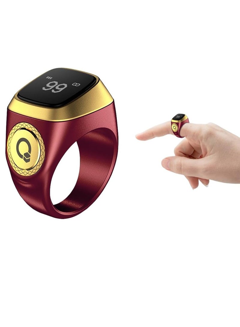 إيكيبلا خاتم الذكر حلقة ذكية مقاس 20 ملم مع منبه للاهتزاز وعداد تسبيح واتصال بلوتوث وتطبيق IQIBLA و5 تذكيرات يومية للصلاة - Image 1
