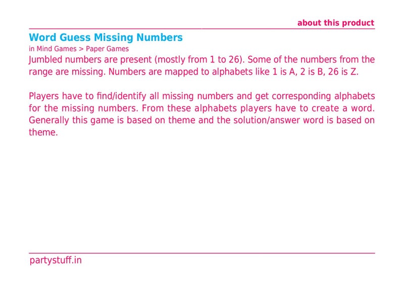 PartyStuff Paper Games - Retro Guess Missing Word (36 Piece) - Image 4