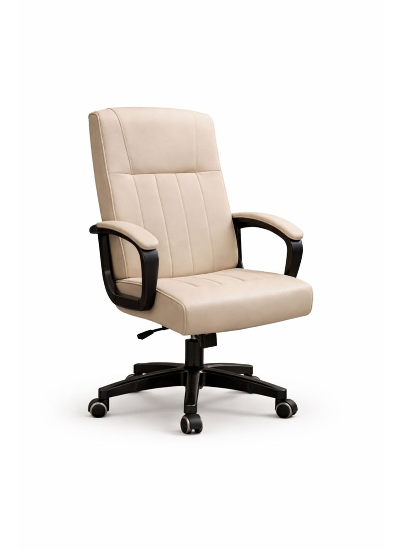 TSUMAB Ergonomic Office Chair PU Leather, Adjustable Height Swivel Desk Chair with Lumbar Support and Armrests, 360° Rotating Computer Chair for Home Office - Image 1