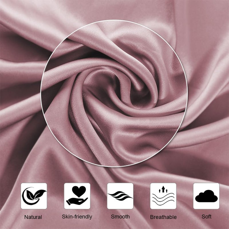 Ravmix Silk Pillowcase for Hair and Skin with Hidden Zipper  Ravmix Both Sides 21Momme Mulberry Silk Cooling Pillow Case Standard Size 20?26inches  1PCS  Dark Pink - Image 3