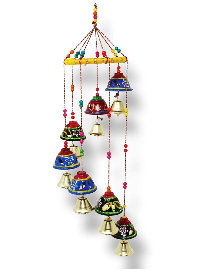 JH Gallery Plastic Handcrafted Rajasthani Door/Wall Hanging Decorative Showpiece/Wall Hanging/Home Decor/Home Furnishing/Diwali Gift/Corporate Gift (J Bells Pack Of 1, Multicolor), Multi Color - Image 1