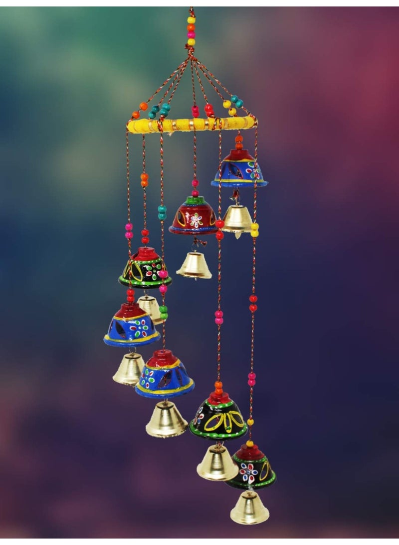 JH Gallery Plastic Handcrafted Rajasthani Door/Wall Hanging Decorative Showpiece/Wall Hanging/Home Decor/Home Furnishing/Diwali Gift/Corporate Gift (J Bells Pack Of 1, Multicolor), Multi Color - Image 5