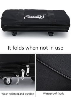 Generic Foldable Rolling Duffle Bag With Wheels Expandable Carry On Luggage Bag Lightweight Suitcases Waterproof Luggage Bag Duffel Bag for Men and Women (Black)  - Image 5