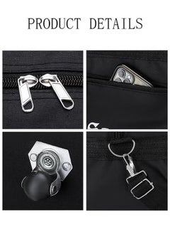 Generic Foldable Rolling Duffle Bag With Wheels Expandable Carry On Luggage Bag Lightweight Suitcases Waterproof Luggage Bag Duffel Bag for Men and Women (Black)  - Image 4