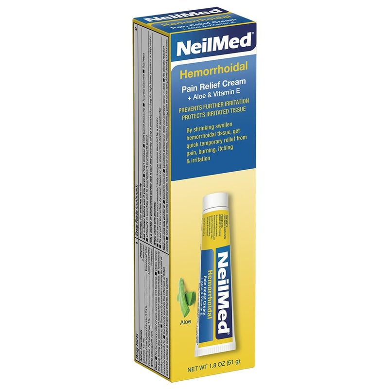 NeilMed NeilMed Hemorrhoidal Pain Relief Cream with Aloe & Vitamin E, Hemorrhoid Treatment, Pain Relief, Relieves Burning, Itching and Discomfort, 1.8 oz.