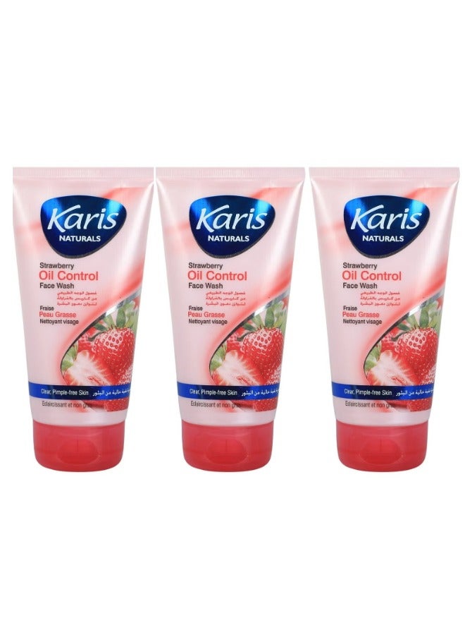 KARIS 3 Pcs Karis Strawberry Oil Control Face Wash  150 Ml - Image 1