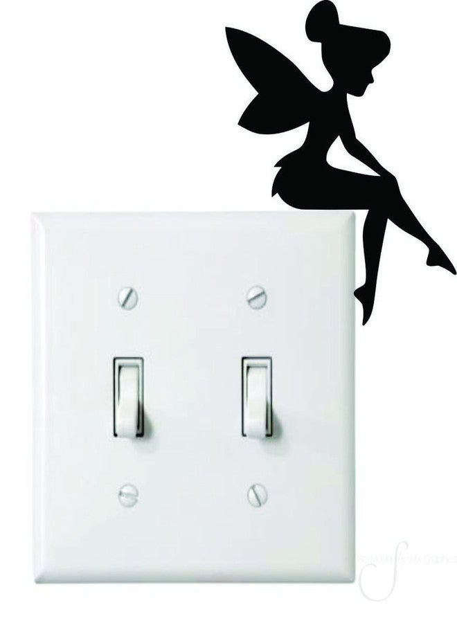 ARWY Wall Sticker for Bedroom Tinkerbell Wall or Light Switch Cover Decal, Bedroom, Living Room, Any Room Wall Black