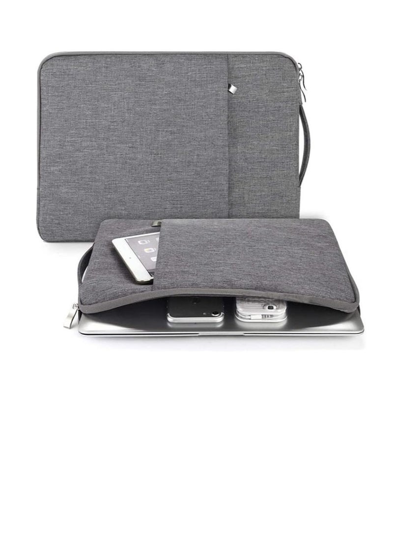 Zexen 13 inch Laptop Sleeve Bag Compatible with MacBook Air/Pro M1 Surface Lenovo Dell HP Computer Bag Accessories Polyester Case with Pocket (Grey)  - Image 1