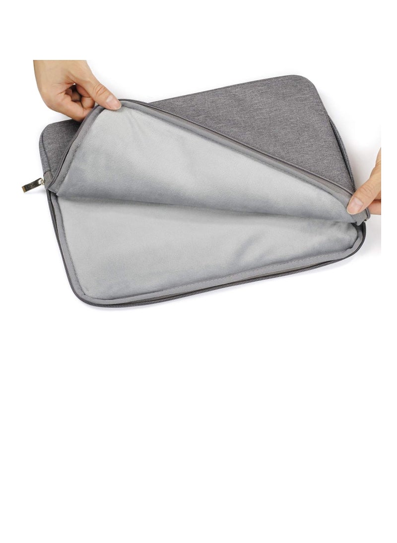 Zexen 13 inch Laptop Sleeve Bag Compatible with MacBook Air/Pro M1 Surface Lenovo Dell HP Computer Bag Accessories Polyester Case with Pocket (Grey)  - Image 2