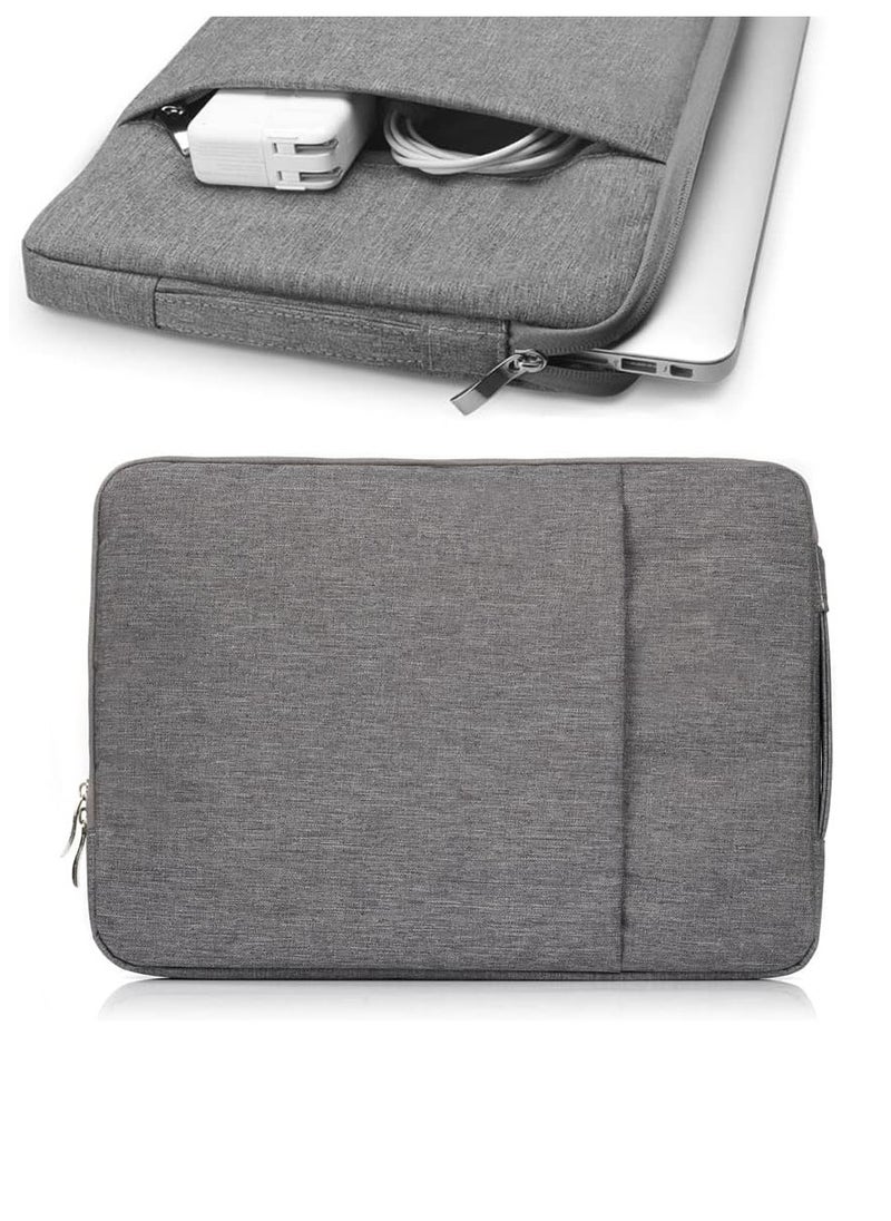 Zexen 13 inch Laptop Sleeve Bag Compatible with MacBook Air/Pro M1 Surface Lenovo Dell HP Computer Bag Accessories Polyester Case with Pocket (Grey)  - Image 5