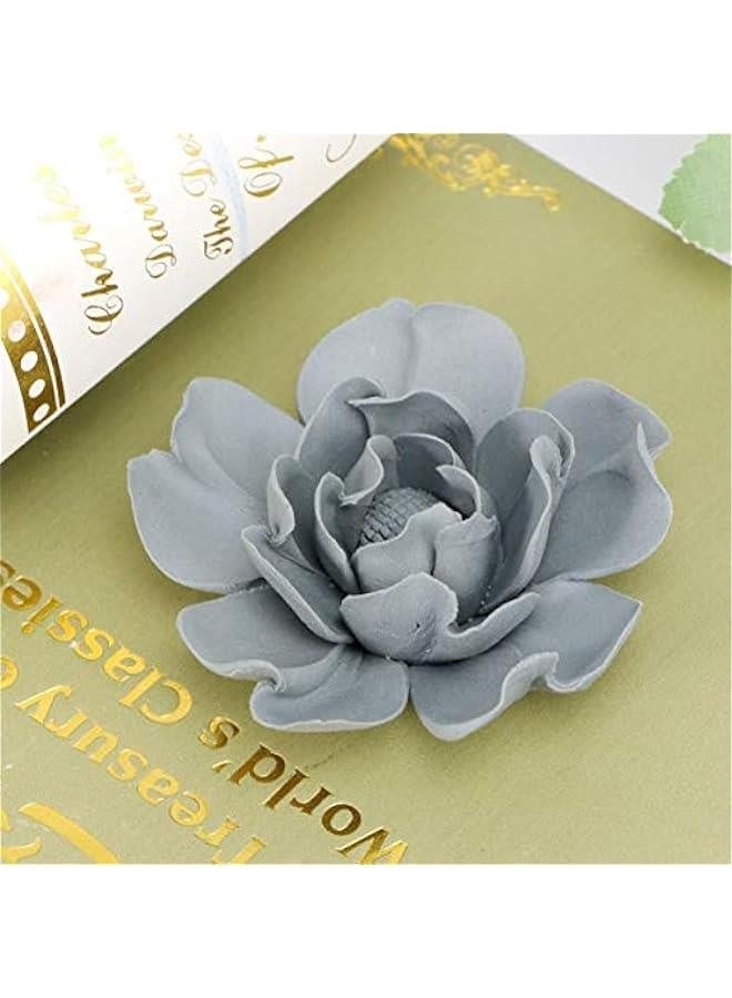 3D Ceramic Peony Peony Ceramic Wall Hanging Decoration 3D Wall Art for Living Bedroom Bathroom Kitchen Farmhouse Home Decor (Grey) 3D Decor - Image 4