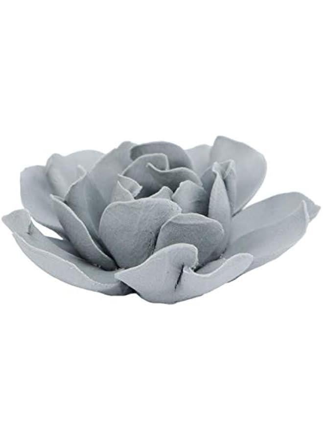 3D Ceramic Peony Peony Ceramic Wall Hanging Decoration 3D Wall Art for Living Bedroom Bathroom Kitchen Farmhouse Home Decor (Grey) 3D Decor - Image 3