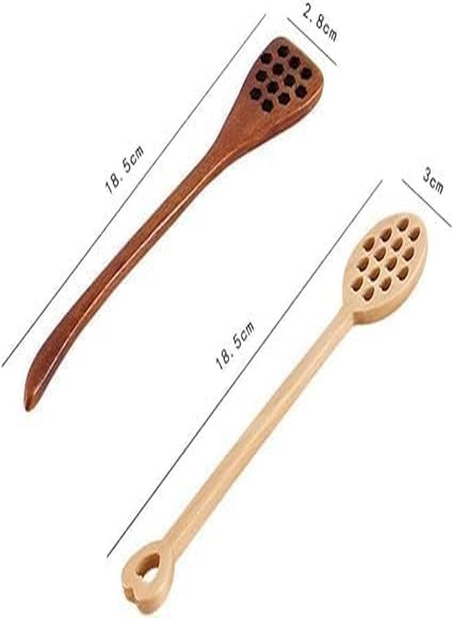 WaigN Brown Honey Dippers, Handmade Spoon Stirrer, Long Handle Honey Dipper Mixing Stick, Wooden Honey Dipper, Handmade Honey Drizzler for Kitchen and Dining, Honey Dippers, Servers - Image 2