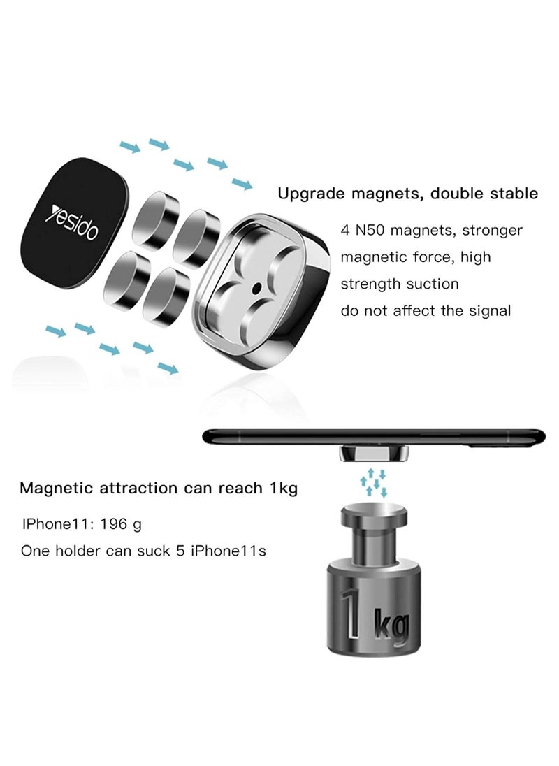 Yesido Magnetic Car Phone Holder | Stick On Dashboard Magnetic Car Mount | Mini Magnetic Car Phone Mount | Phone Dashboard Mount | Compatible with iPhone/Samsung/Galaxy/Google/LG  - Image 2