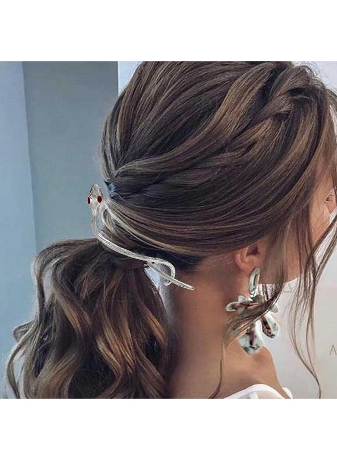 JAKAWIN Snake Hair Clip Silver Minimalist Hair Claw Halloween Hair Accessories Women  - Image 1
