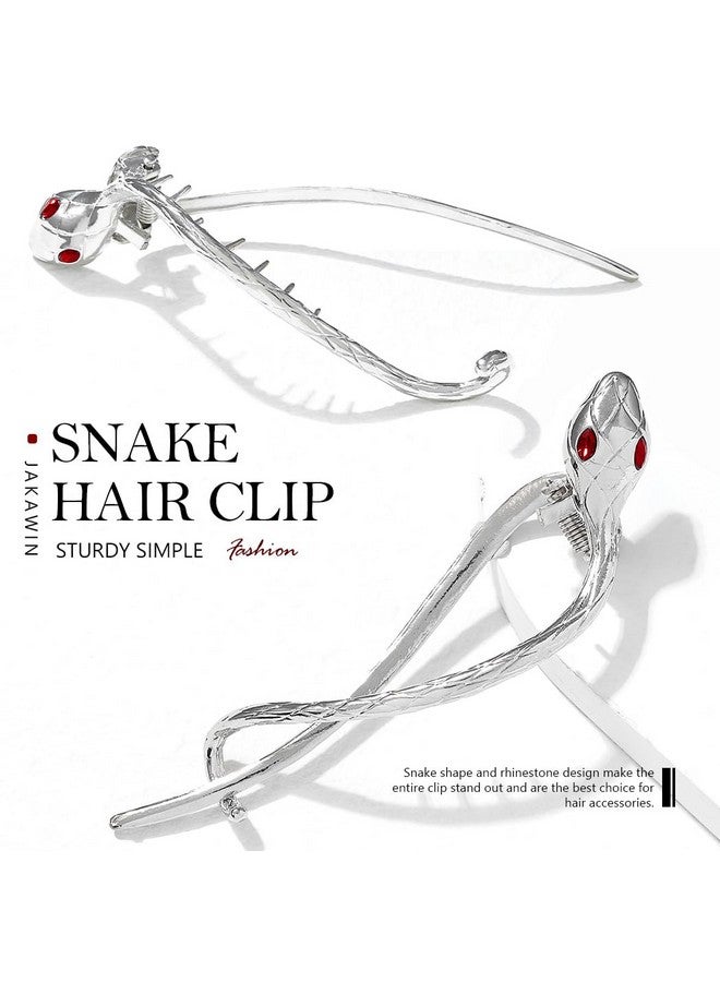 JAKAWIN Snake Hair Clip Silver Minimalist Hair Claw Halloween Hair Accessories Women  - Image 2