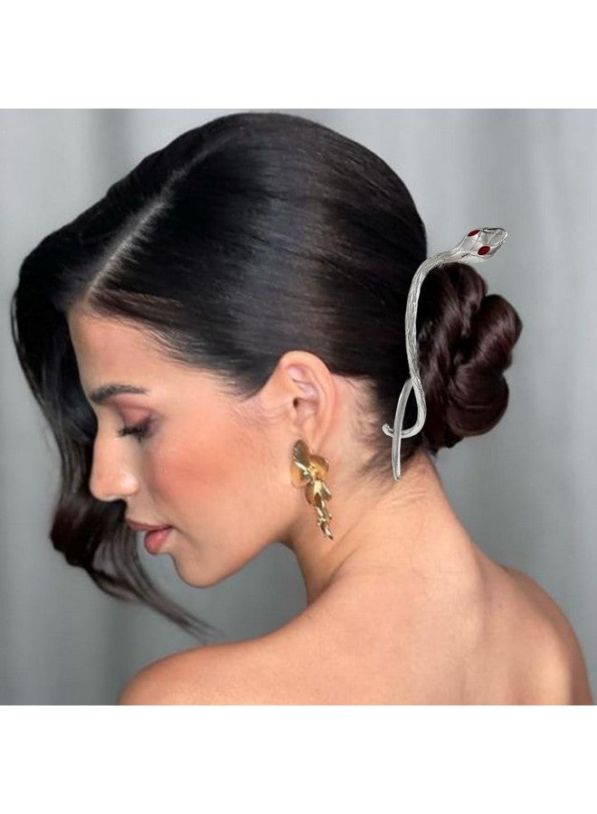 JAKAWIN Snake Hair Clip Silver Minimalist Hair Claw Halloween Hair Accessories Women  - Image 4