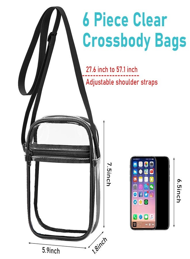 KisSealed 6 Pack Stadium Approved PVC Purse Bag with Front Pocket and Adjustable Strap, Clear Crossbody Bag for Travel, Concerts, Sports, Festivals - Image 2