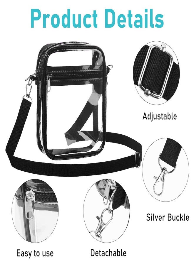 KisSealed 6 Pack Stadium Approved PVC Purse Bag with Front Pocket and Adjustable Strap, Clear Crossbody Bag for Travel, Concerts, Sports, Festivals - Image 3