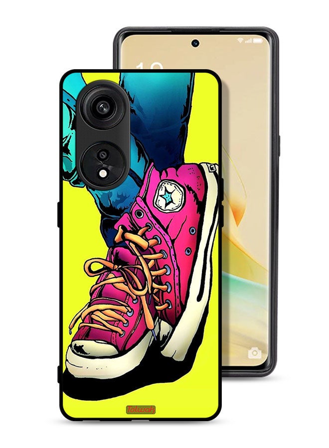 Tolwak Oppo A1 Pro Protective Case Cover Canva Shoes Art - Image 1