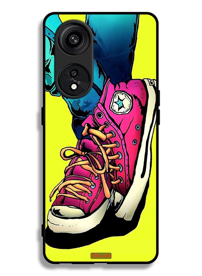 Tolwak Oppo A1 Pro Protective Case Cover Canva Shoes Art - Image 2