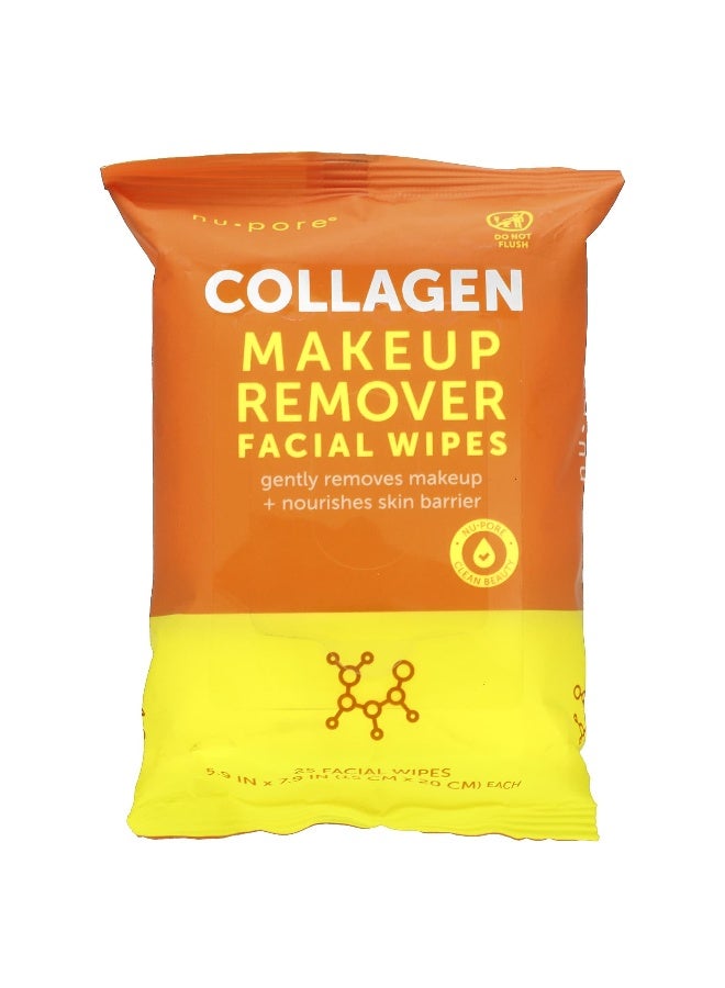 Nu Pore Nu-Pore, Collagen Makeup Remover Facial Wipes, 25 Wipes  - Image 1