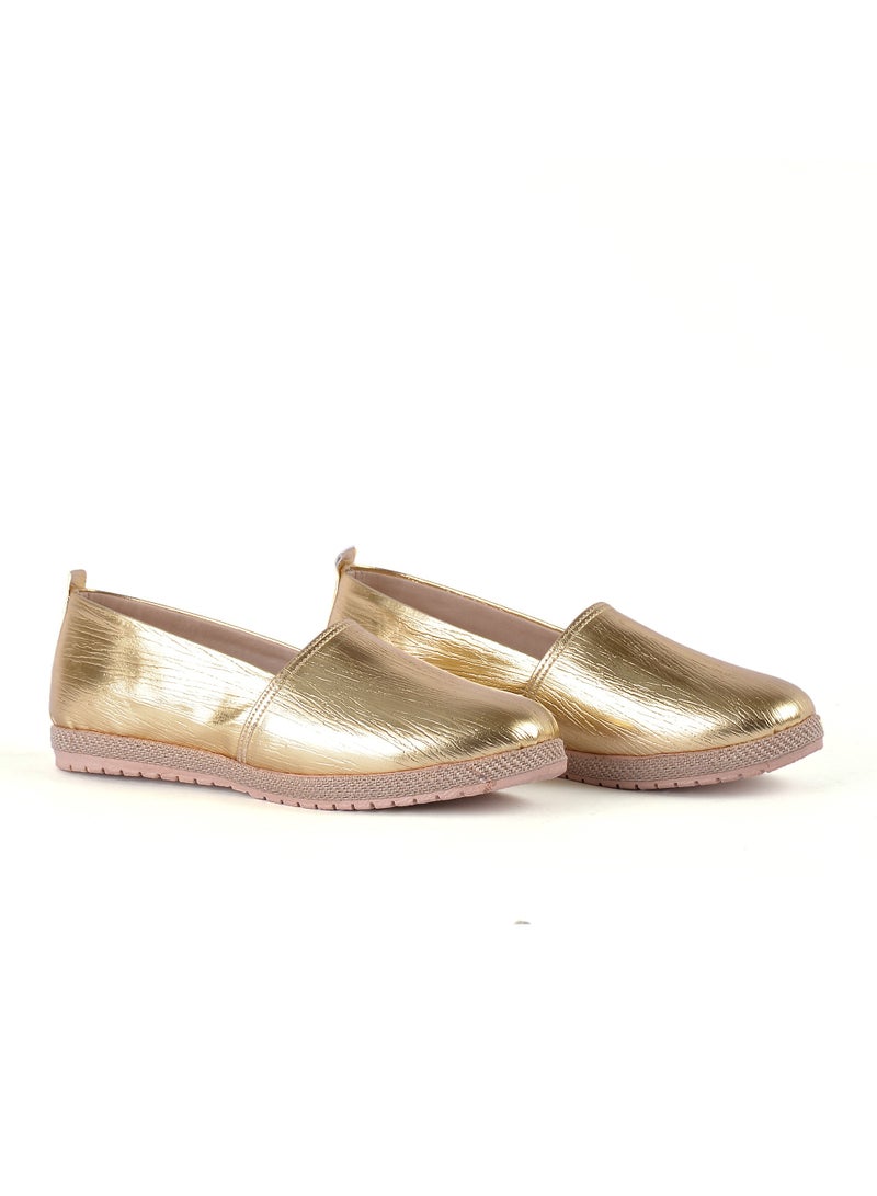 لايف ستيلاش  BN-100 بلارينا فلات جلد لون ذهبى - Image 2