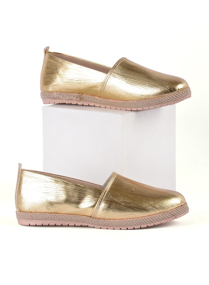 لايف ستيلاش  BN-100 بلارينا فلات جلد لون ذهبى - Image 3