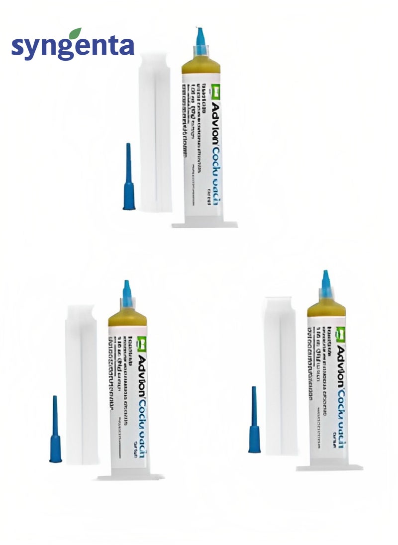 syngenta Advion Cockroach Gel Bait 3 X 30g Insect Killer Pest Control, Indoor and Outdoor Use, Roach Killer Gel  - Image 1