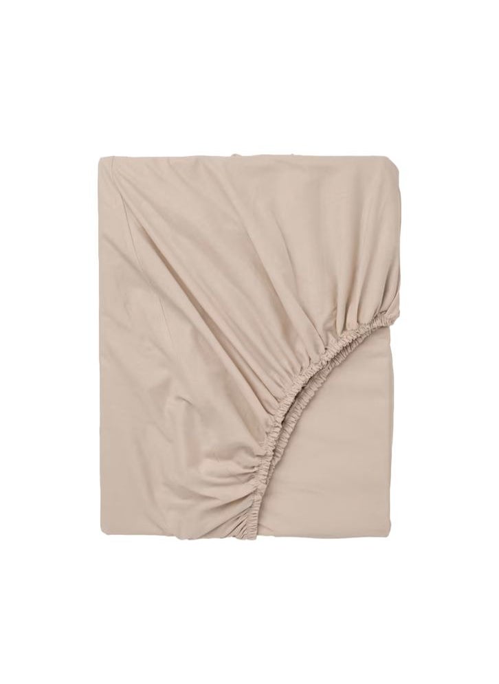 BYFT Tulip (Sand) Queen Size Fitted Sheet and Pillow covers (Set of 3 Pcs) 100% Cotton, Soft and Luxurious Hotel Quality Bed linen-300 TC  - Image 2