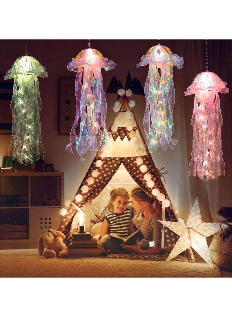 4 أجهزة كمبيوتر شخصية ملونة أضواء ديكور السمك الجيلي ، مصباح الجيلي المحمول مصباح الجيلي ، أضواء الديكور الإبداعي مع 4 ألوان ضوئية لعب الإضاءة للأسواق الليلية - Image 3