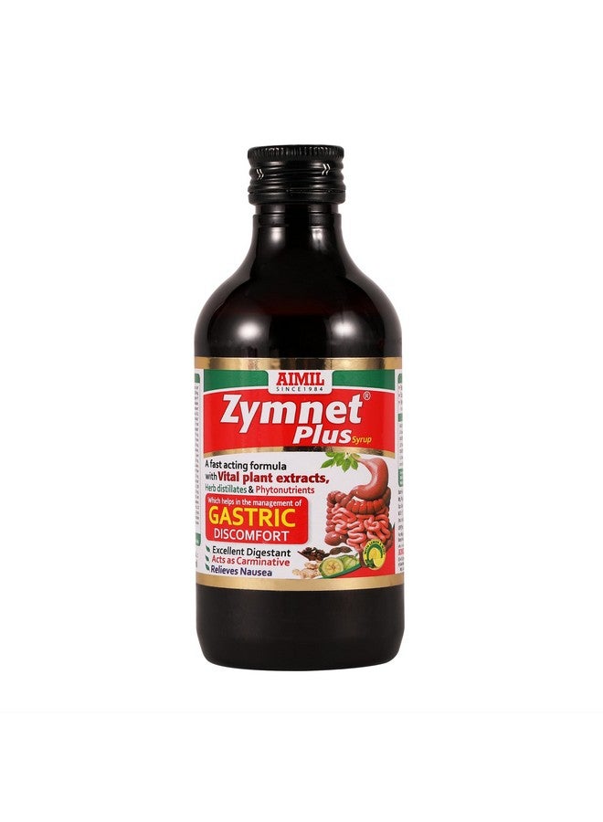 AIMIL Zymnet Plus Syrup - 200ml (Pack of 1) | Ayurvedic Syrup for Gastric & Digestive Health, Acidity, Controls Nausea | With Carminative Herbs - Image 1