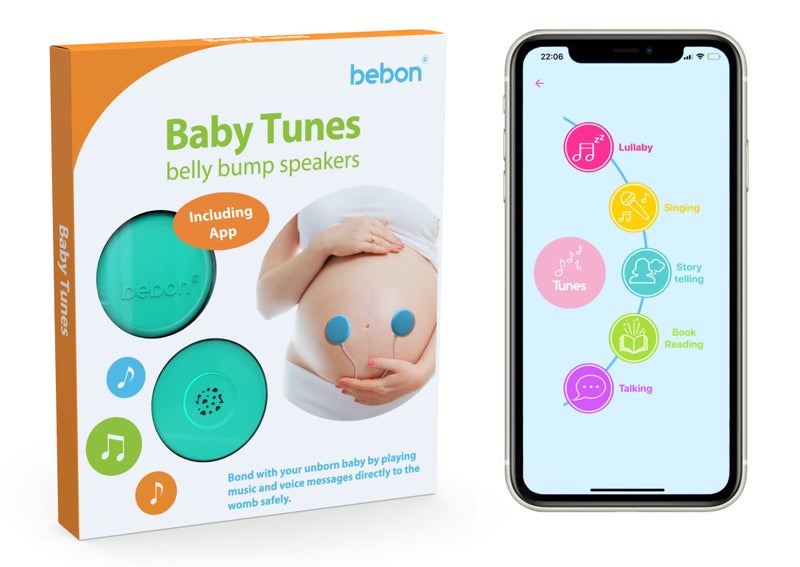 Bebon Baby-Bump Headphones â€“ Plays and Shares Music, Sound and Voices to The Womb â€“ Premium Baby Bump Speaker System â€“ Including bebon Tunes APP (iOS and Android) (Teal) - Image 1