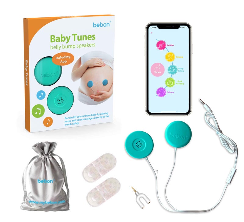 Bebon Baby-Bump Headphones â€“ Plays and Shares Music, Sound and Voices to The Womb â€“ Premium Baby Bump Speaker System â€“ Including bebon Tunes APP (iOS and Android) (Teal) - Image 2