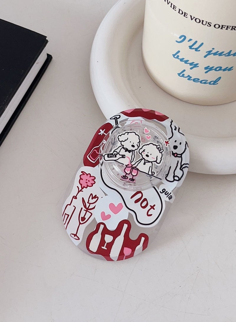 Casetify Gula Dog Phone Grip Stand Compatible with MagSafe, MagSafe Phone Grip Holder, Wireless Charging Compatible White/Red - Image 2