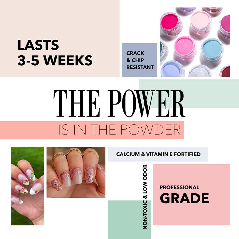 Revel Nail Dip Powder - Pink Powder Dip Nail Polish, Chip Resistant Dip Nail Powder with Vitamin E and Calcium, DIY Manicure, Erica - Image 3