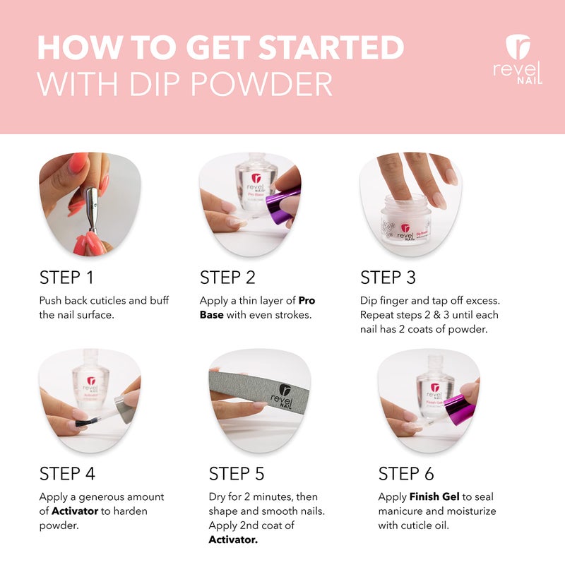 Revel Nail Dip Powder - Pink Powder Dip Nail Polish, Chip Resistant Dip Nail Powder with Vitamin E and Calcium, DIY Manicure, Erica - Image 5
