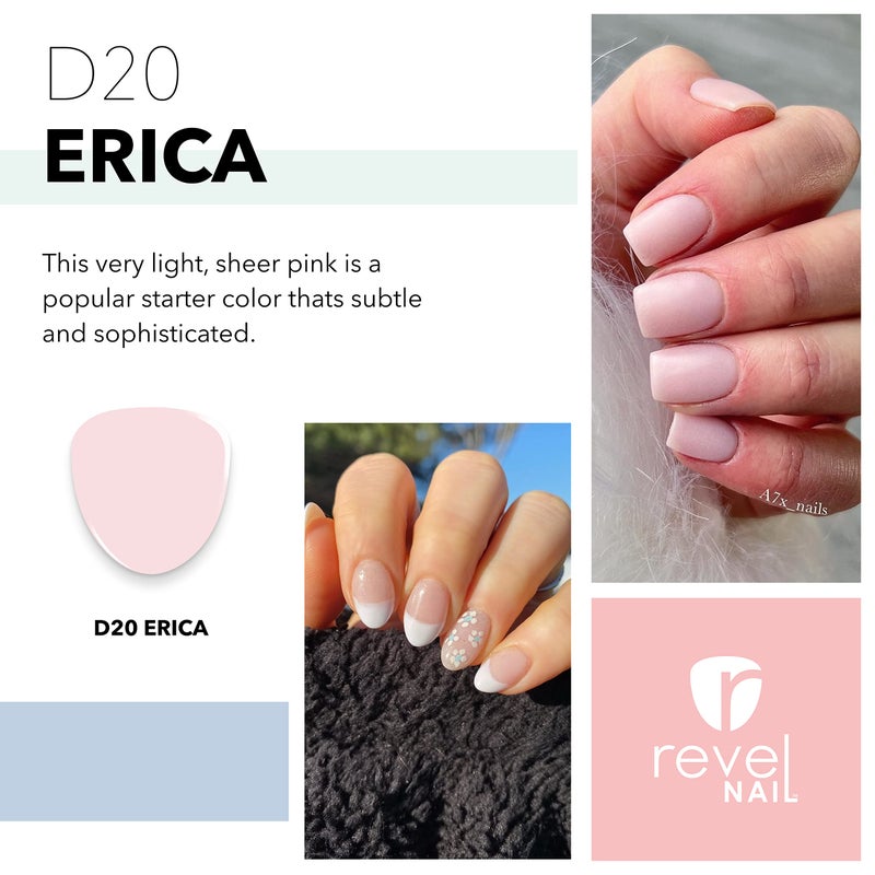 Revel Nail Dip Powder - Pink Powder Dip Nail Polish, Chip Resistant Dip Nail Powder with Vitamin E and Calcium, DIY Manicure, Erica - Image 2
