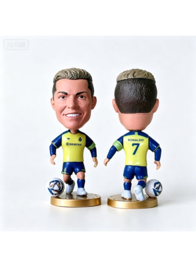Cristiano Ronaldo Al Nassr Q-Version PVC Figurine Gift Set - 2 Statues (Front & Back View) - Image 1