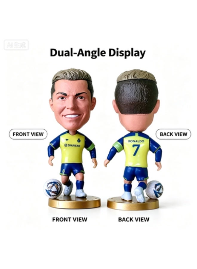 Cristiano Ronaldo Al Nassr Q-Version PVC Figurine Gift Set - 2 Statues (Front & Back View) - Image 3