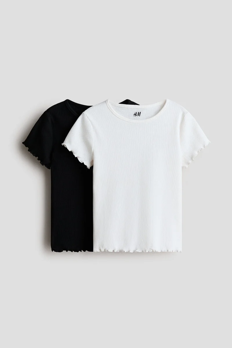 H&M 2-pack ribbed cotton T-shirts