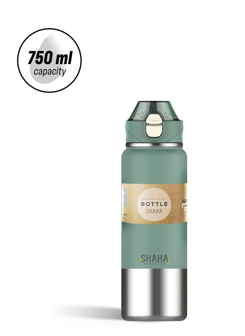 SHAHA - Stainless Steel Vacuum Bottle 750ML  Green - Image 1